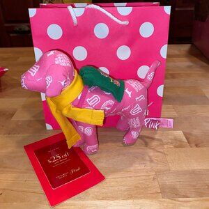 2007 VS PINK Preppy mini dog plush with backpack and scarf